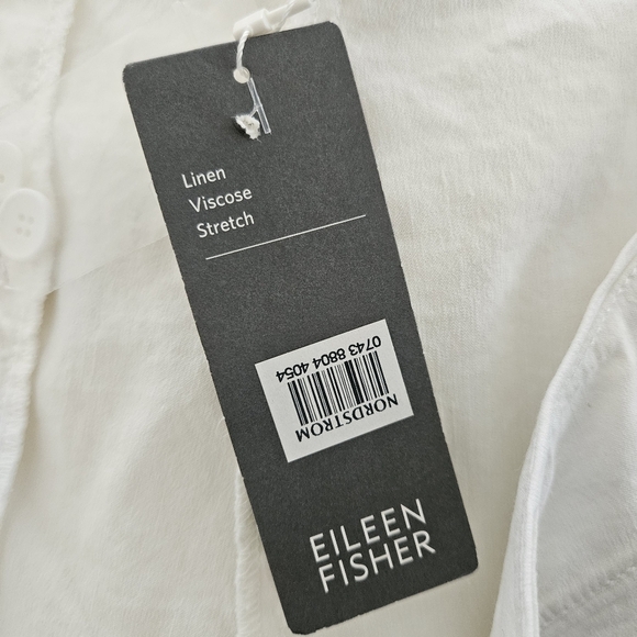 Eileen Fisher Shorts Size 16 White Walking NWT Linen Viscose Stretch Pockets - Picture 11 of 16
